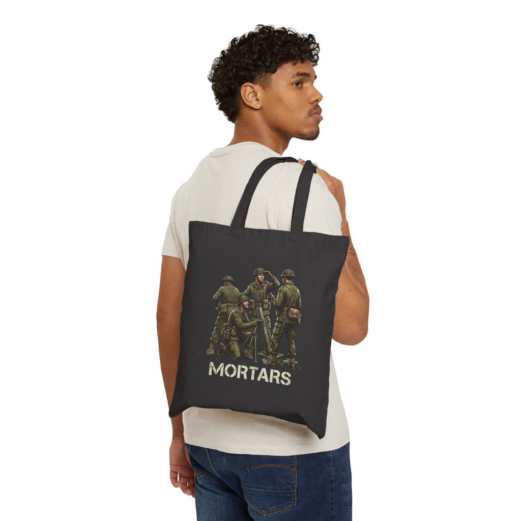 Mortars Army Soldiers Cotton Canvas Tote Bag – Military History Gift
