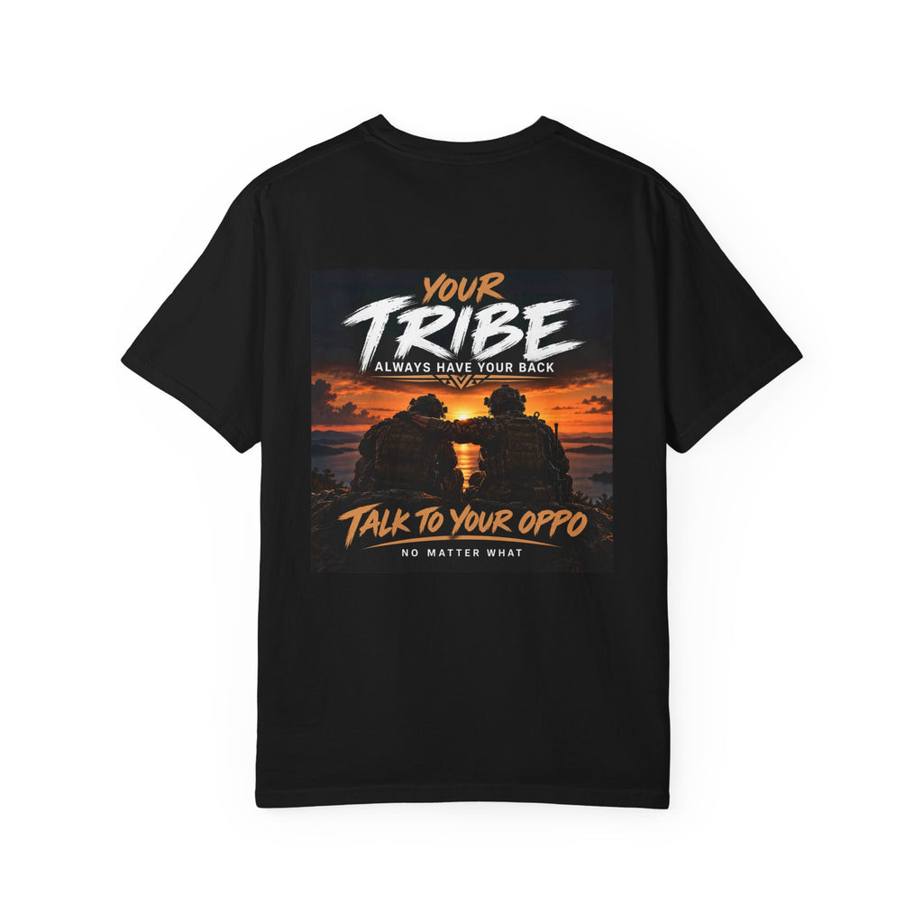 Tribal Sunset T‑Shirt — "Your Tribe" Inspirational Back Graphic