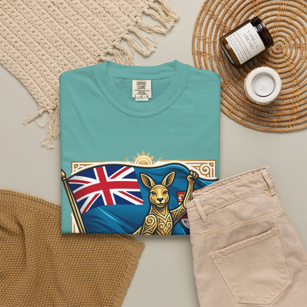Fiji Day T-Shirt – 'Happy Fiji Day From Down Under' Kangaroo & Fiji Flag Tee