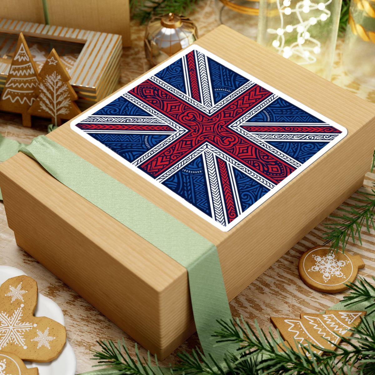 Union Jack Sticker — Celtic Knot British Flag Kiss-Cut Decal