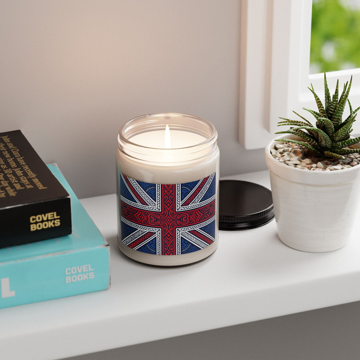 British Union Jack Soy Candle — 9oz Scented Jar (Patriotic UK Decor)