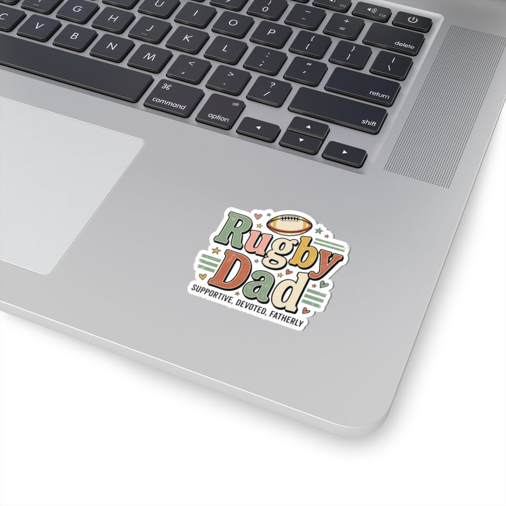 Rugby Dad Sticker — Supportive, Devoted, Fatherly Kiss-Cut Decal