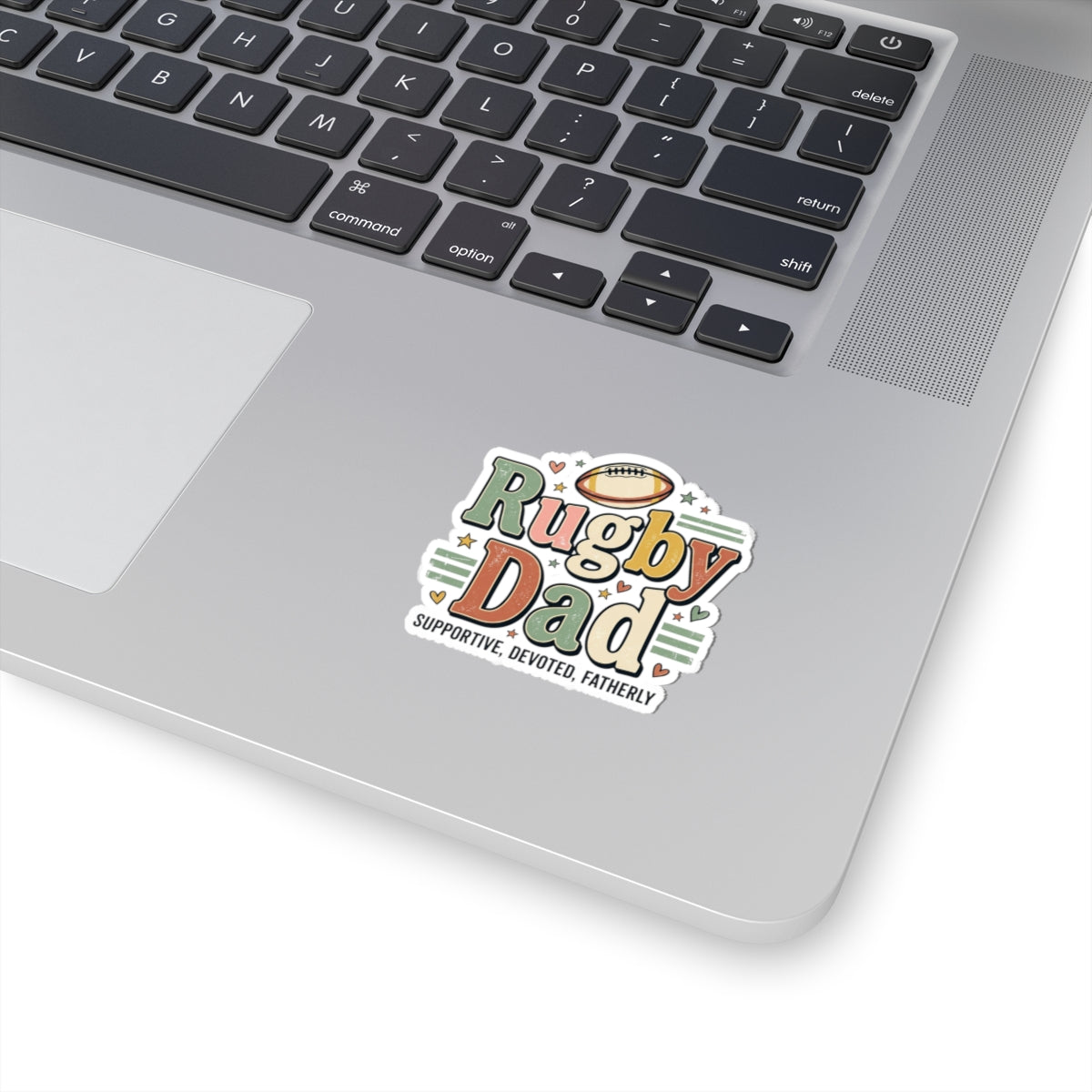 Rugby Dad Sticker — Supportive, Devoted, Fatherly Kiss-Cut Decal