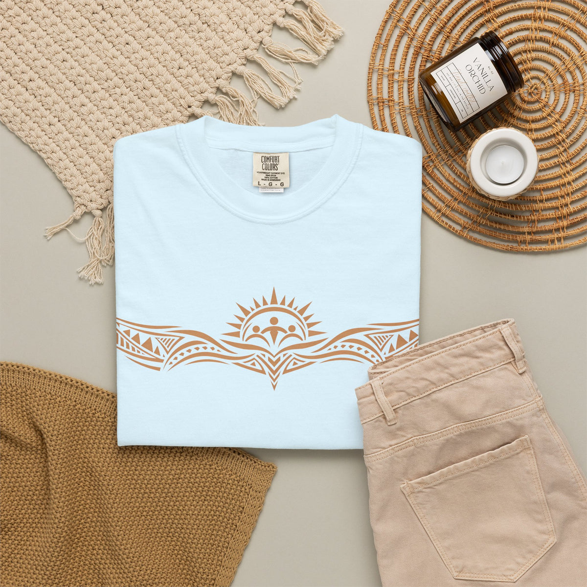 Tribal Sunset T‑Shirt — "Your Tribe" Inspirational Back Graphic