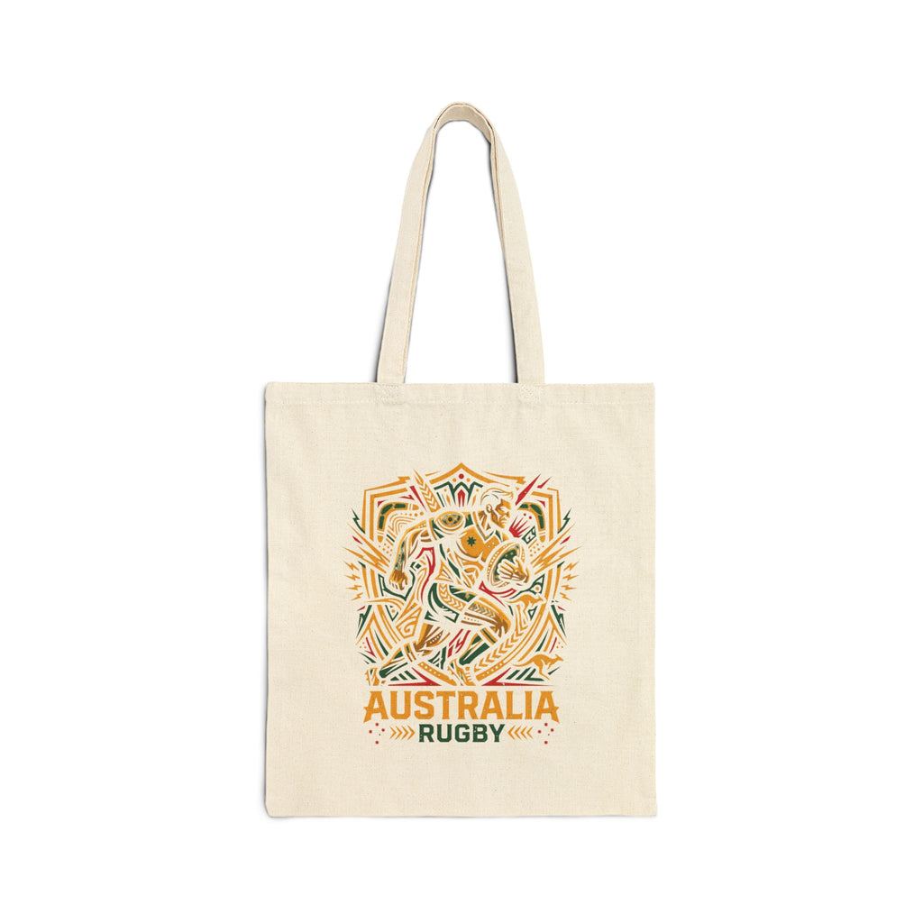 Australia Rugby Canvas Tote Bag – Aboriginal Art Kangaroo Design