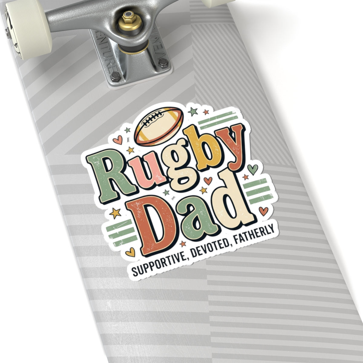 Rugby Dad Sticker — Supportive, Devoted, Fatherly Kiss-Cut Decal