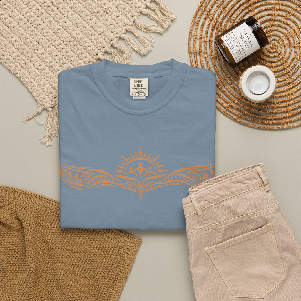 Tribal Sunset T‑Shirt — "Your Tribe" Inspirational Back Graphic