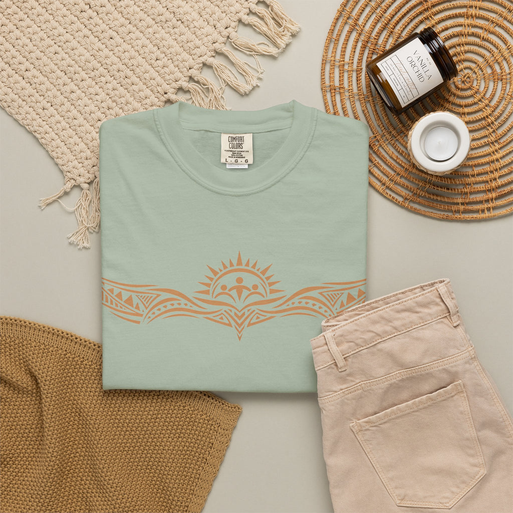 Tribal Sunset T‑Shirt — "Your Tribe" Inspirational Back Graphic