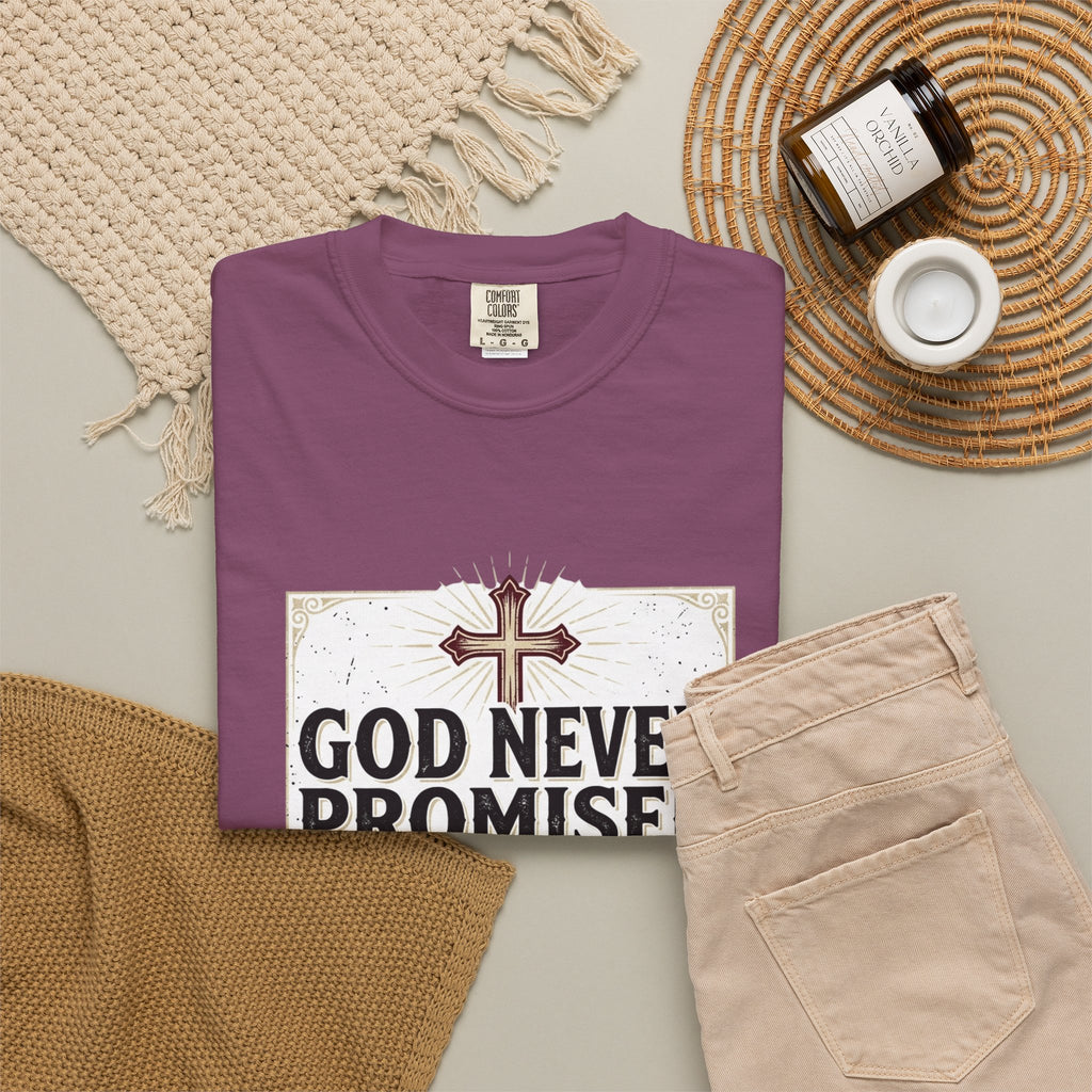 Christian Victory T-Shirt — "God Never Promised Victory Without a Fight" Inspirational Tee