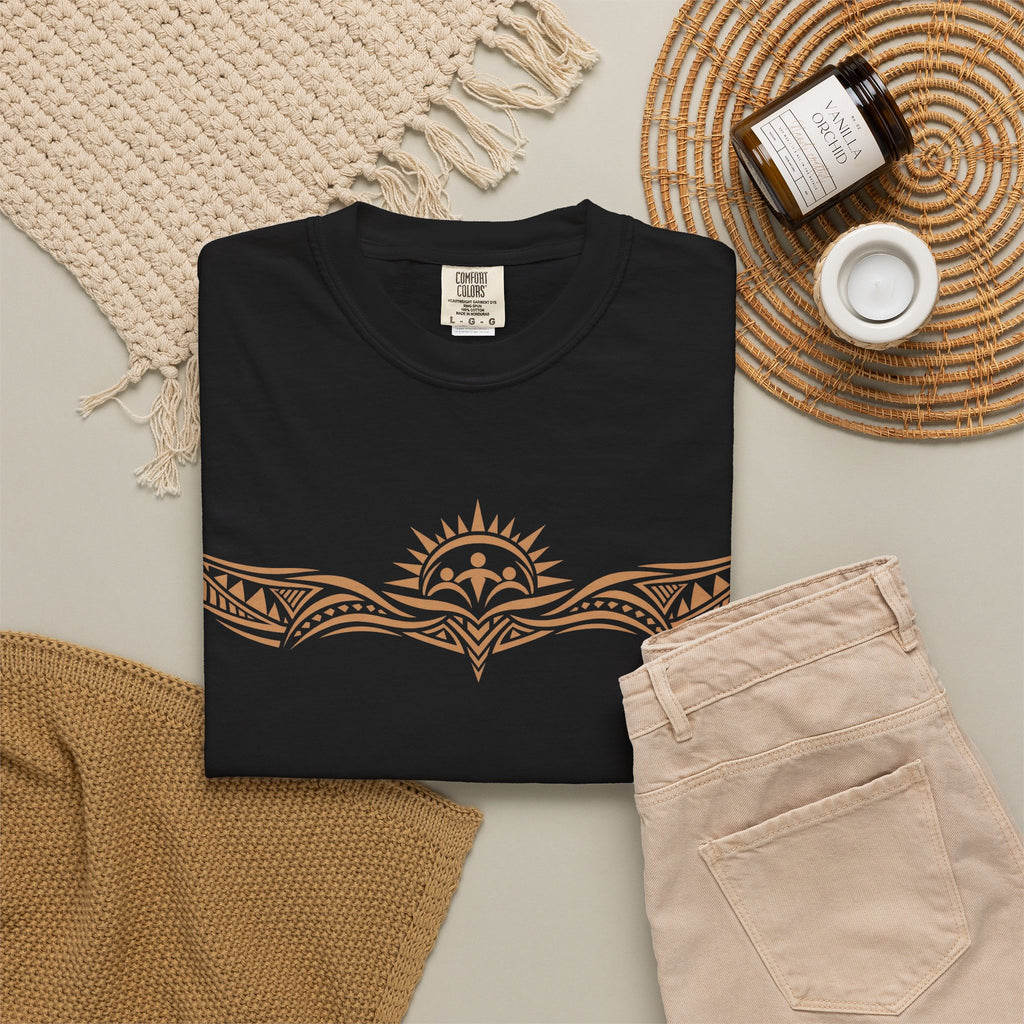 Tribal Sunset T‑Shirt — "Your Tribe" Inspirational Back Graphic