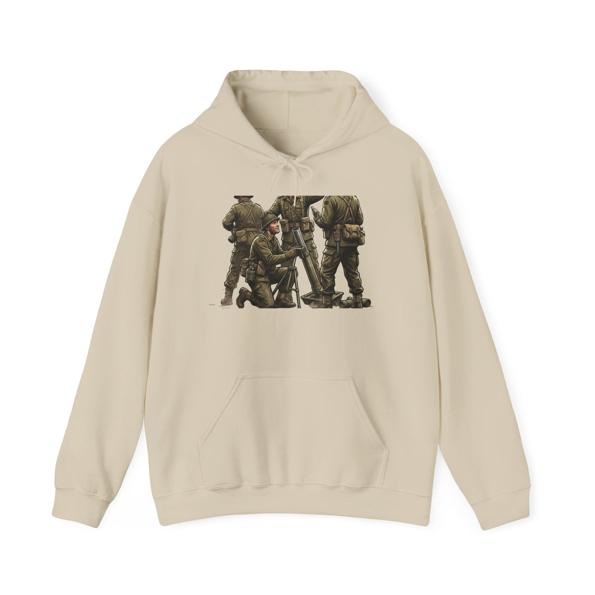 Soldier Squad Graphic Hoodie — Military Tribute Crew Hooded Sweatshirt