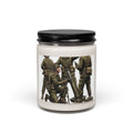 Veteran Tribute Soy Candle — 9oz Scented Candle with Soldiers Illustration