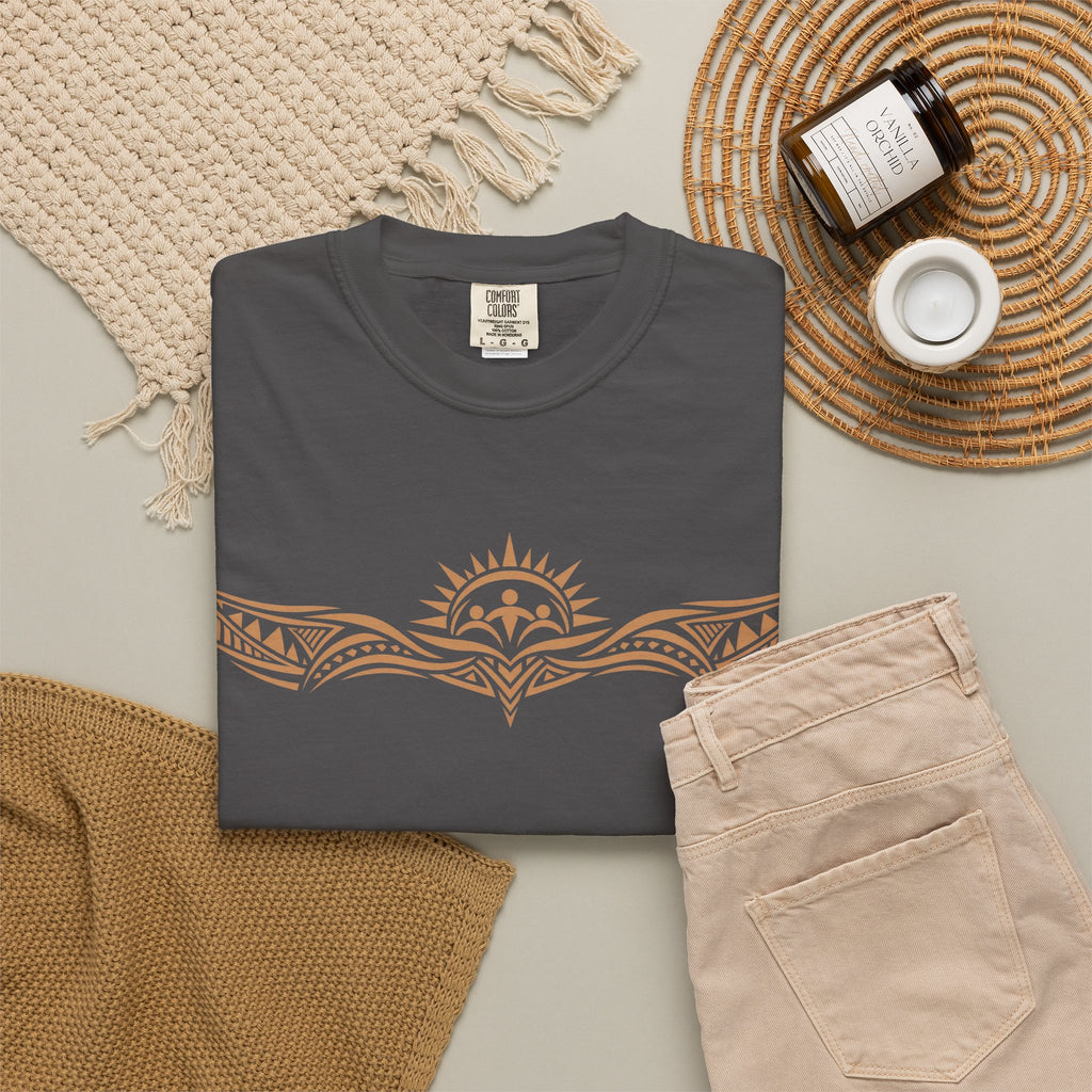 Tribal Sunset T‑Shirt — "Your Tribe" Inspirational Back Graphic