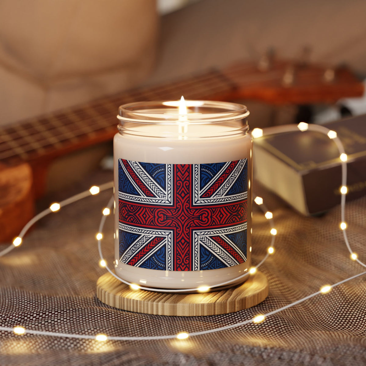 British Union Jack Soy Candle — 9oz Scented Jar (Patriotic UK Decor)