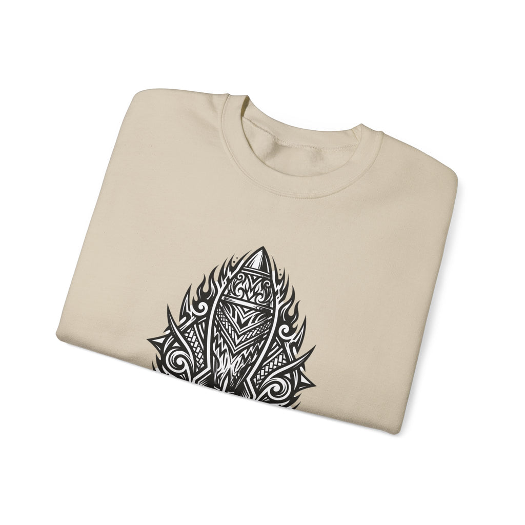 Crewneck Sweatshirt — Mortar Tribal Shield Graphic