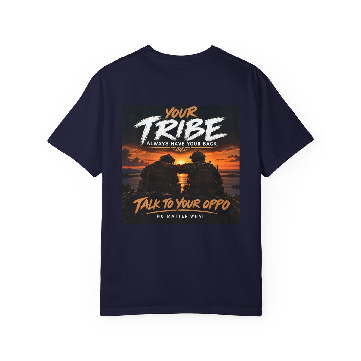 Tribal Sunset T‑Shirt — "Your Tribe" Inspirational Back Graphic