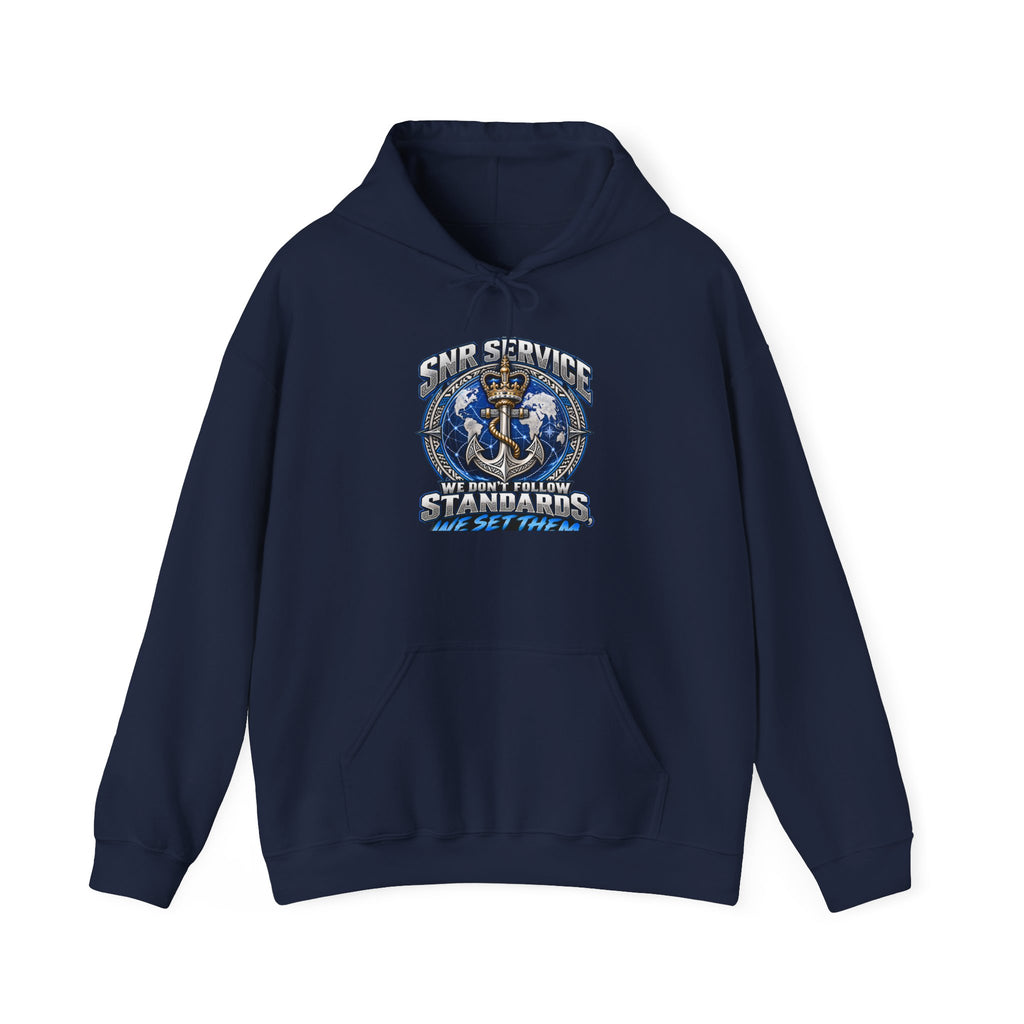 Anchor Compass Hoodie — “We Don’t Follow Standards” Nautical Graphic Sweatshirt