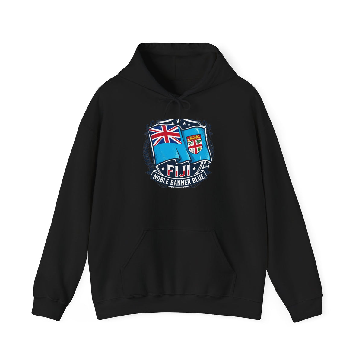 Fiji Noble Banner Blue Hoodie – Vintage Crest Pullover