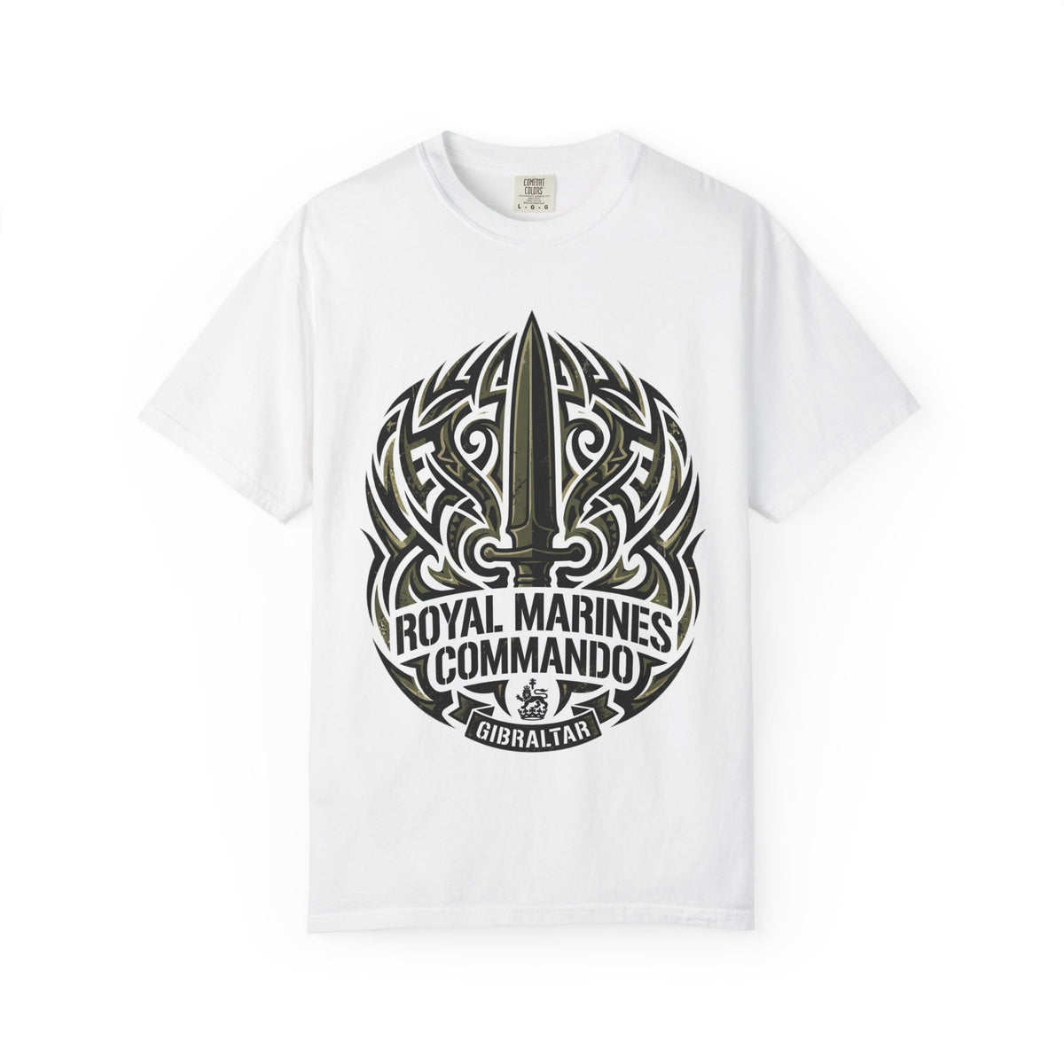 Royal Marines Commando T-Shirt — Gibraltar Tribal Dagger Military Tee