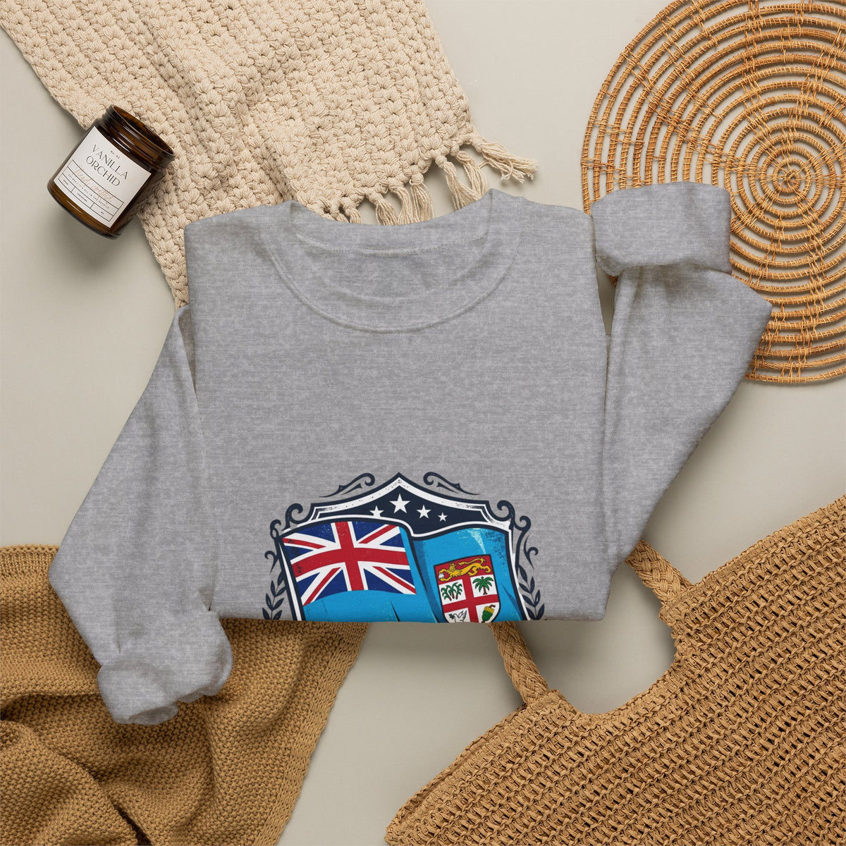 Fiji Crest Crewneck Sweatshirt – 'Noble Banner Blue' Heritage Pullover