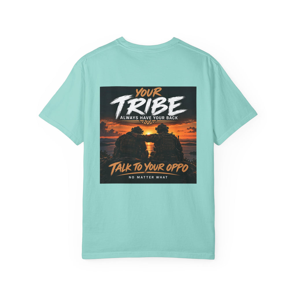 Tribal Sunset T‑Shirt — "Your Tribe" Inspirational Back Graphic