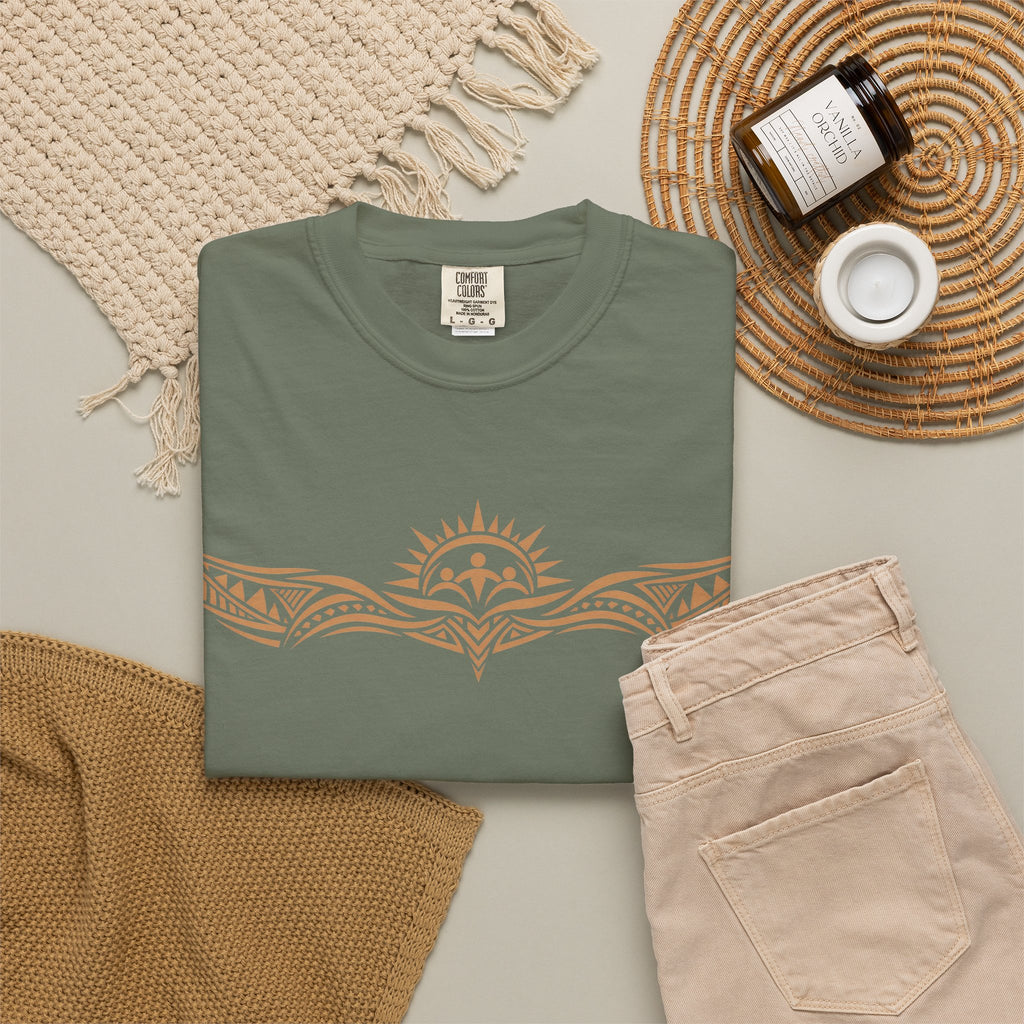 Tribal Sunset T‑Shirt — "Your Tribe" Inspirational Back Graphic