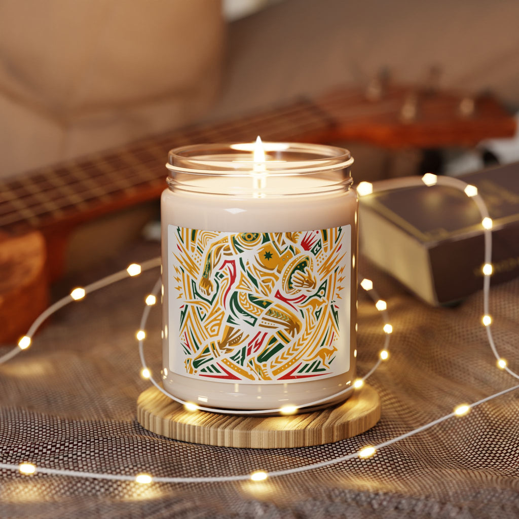Soy Candle — Vibrant Folk Art Scented Jar (9 oz)