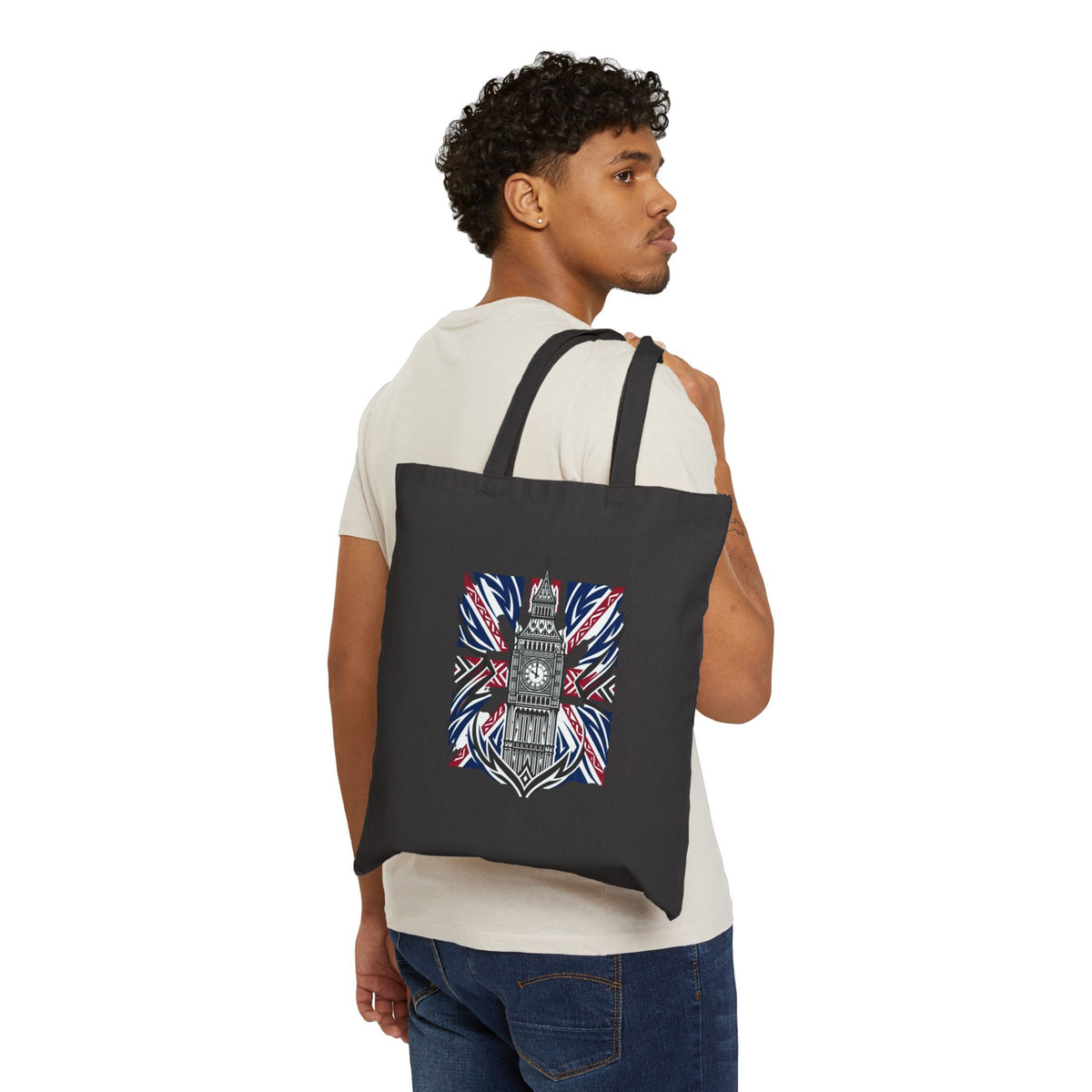 London Big Ben Union Jack Tote Bag — Cotton Canvas Souvenir Tote