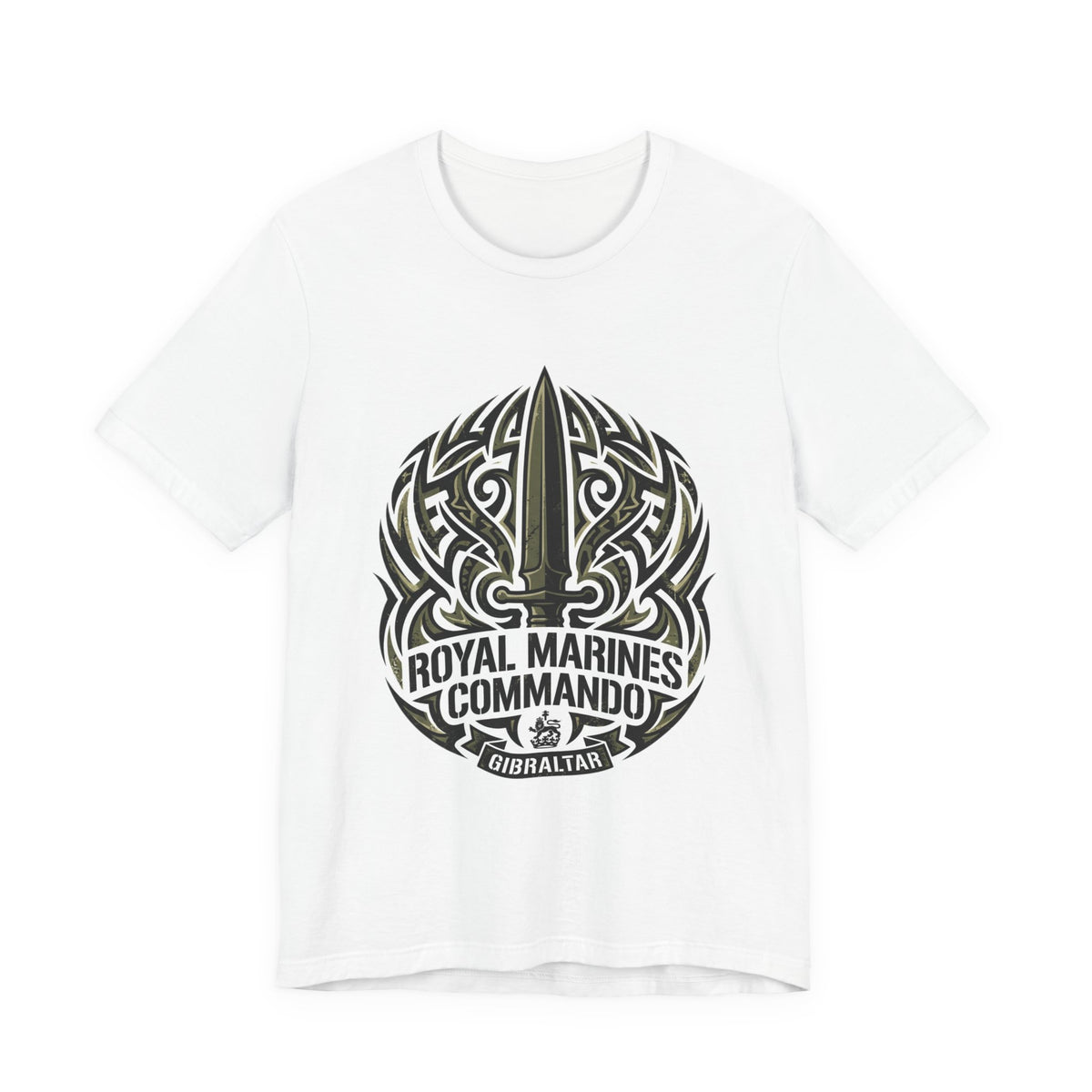 Royal Marines Commando T-Shirt — Gibraltar Tribal Dagger Design