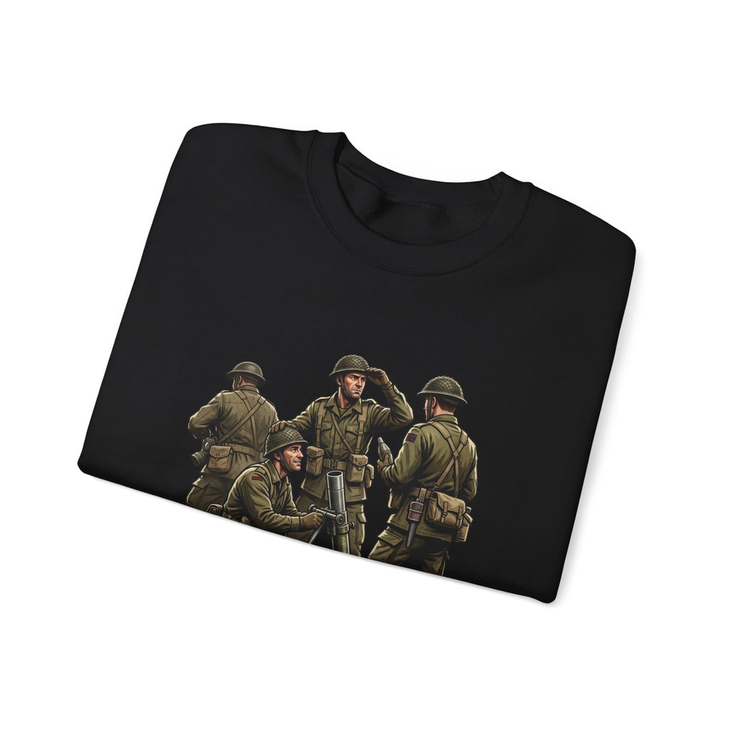 Mortars Crewneck Sweatshirt — Military Soldiers Vintage Graphic