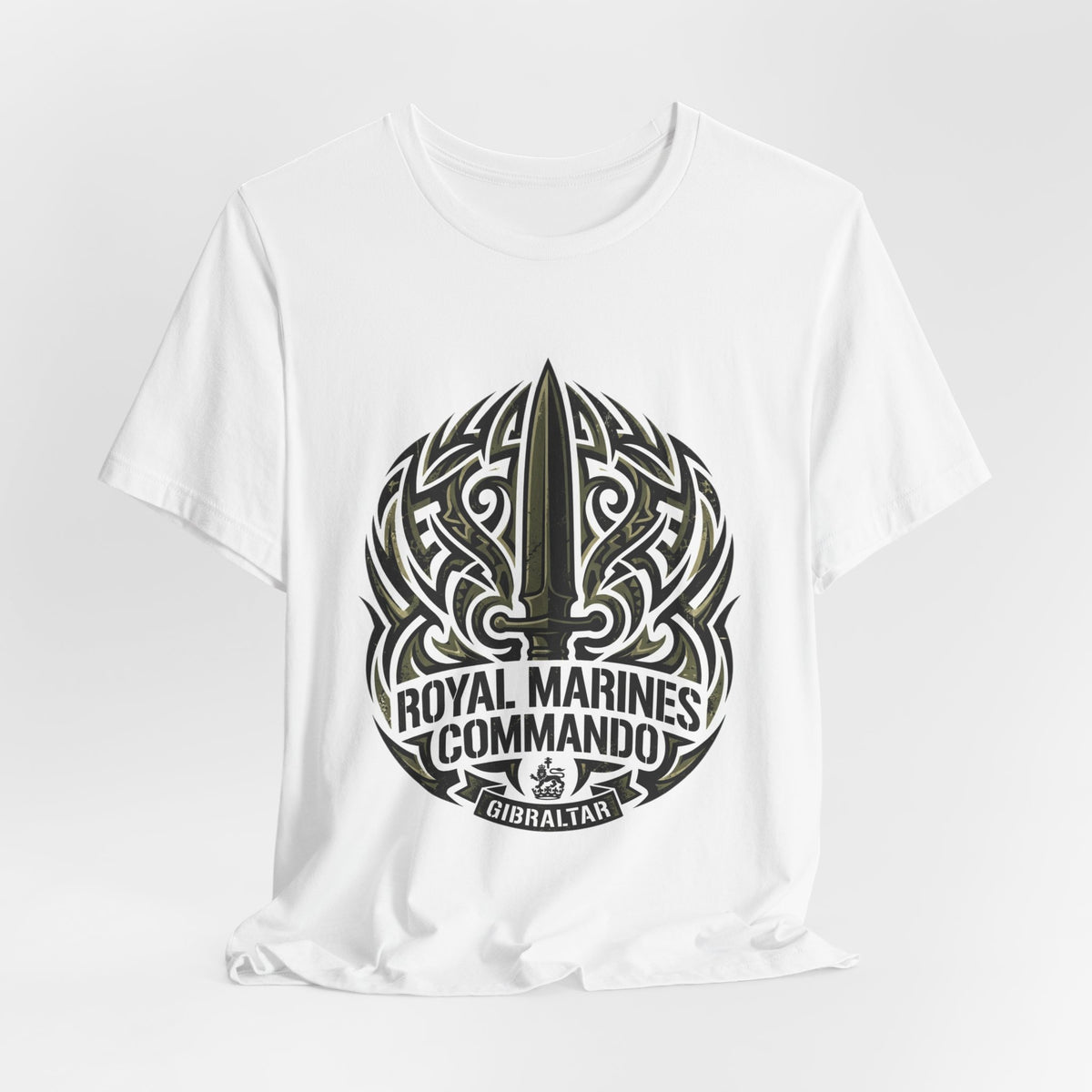 Royal Marines Commando T-Shirt — Gibraltar Tribal Dagger Design