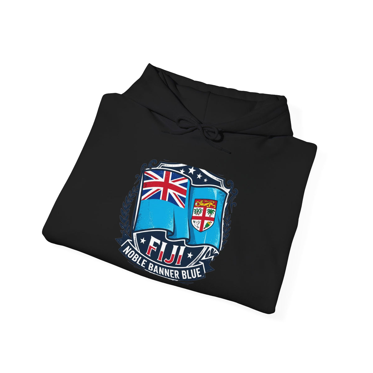 Fiji Noble Banner Blue Hoodie – Vintage Crest Pullover