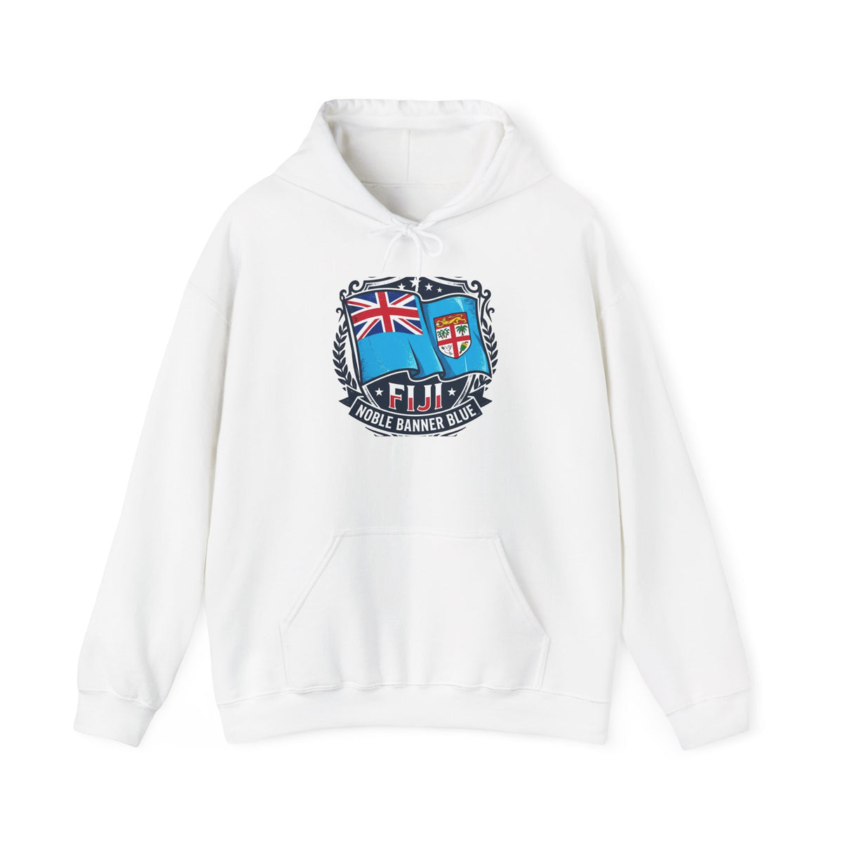Fiji Noble Banner Blue Hoodie – Vintage Crest Pullover