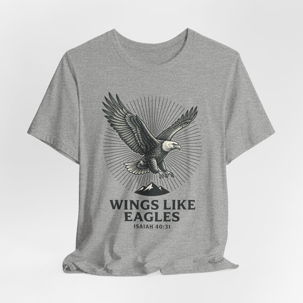 Wings Like Eagles T-Shirt | Christian Isaiah 40:31 Eagle Faith Tee