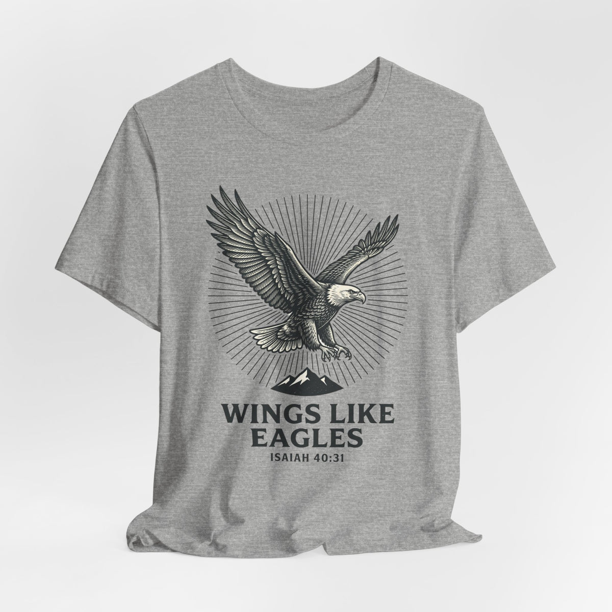 Wings Like Eagles T-Shirt | Christian Isaiah 40:31 Eagle Faith Tee