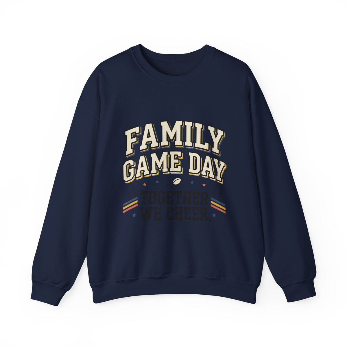 Family Game Day Sweatshirt — "Family Game Day Together We Cheer" Cozy Crewneck