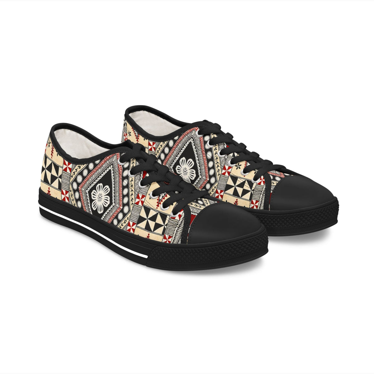 Boho Mosaic Low Top Sneakers — Patterned Casual Shoes