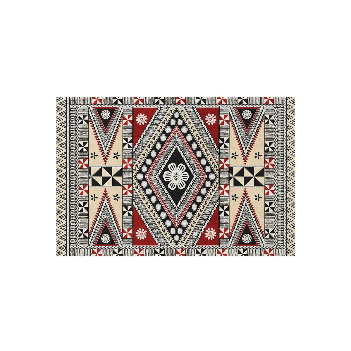 Southwestern Diamond Outdoor Rug — Durable Patio/Deck Accent Mat