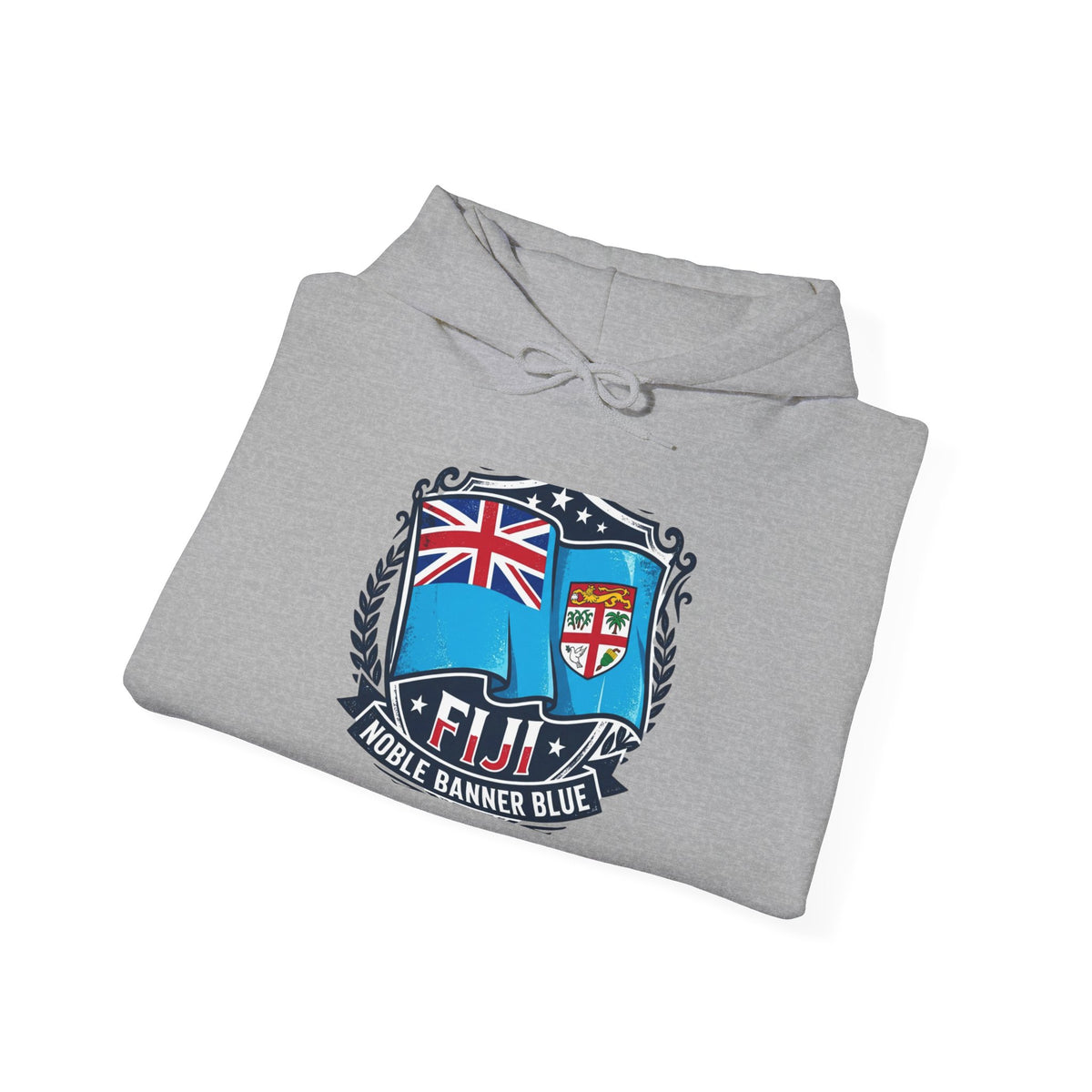 Fiji Noble Banner Blue Hoodie – Vintage Crest Pullover