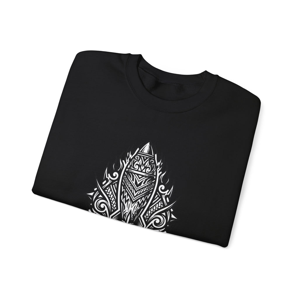 Crewneck Sweatshirt — Mortar Tribal Shield Graphic