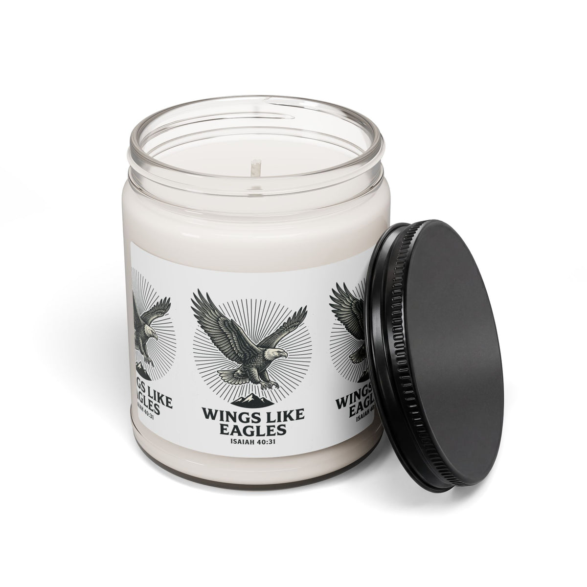 Wings Like Eagles Candle | Soy Jar Candle, Isaiah 40:31 Christian Mens