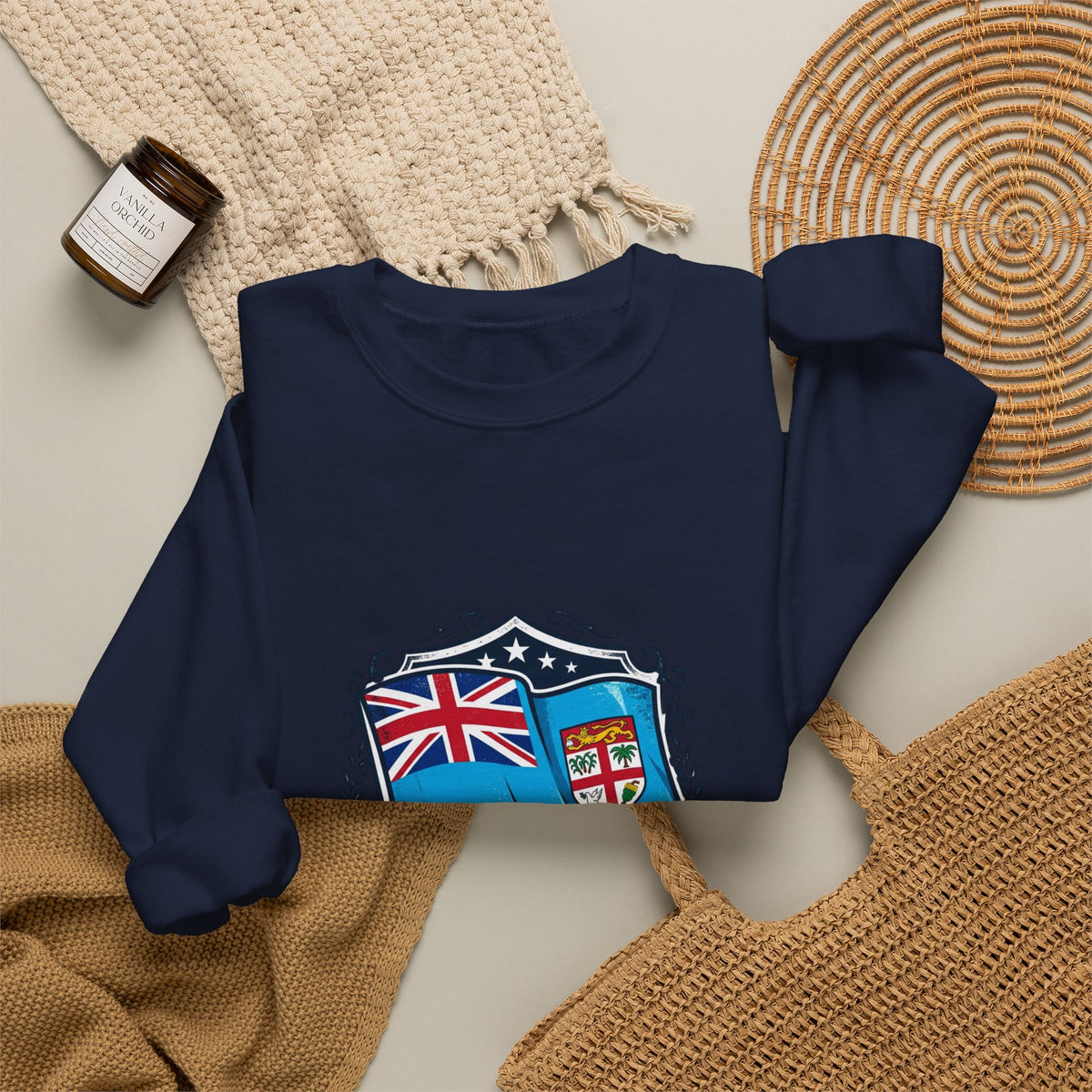 Fiji Crest Crewneck Sweatshirt – 'Noble Banner Blue' Heritage Pullover