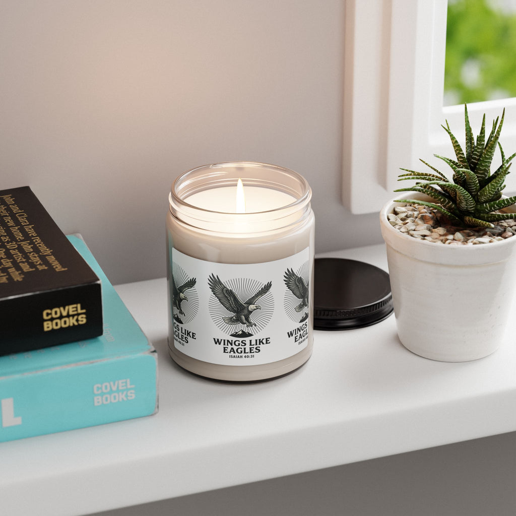 Wings Like Eagles Candle | Soy Jar Candle, Isaiah 40:31 Christian Mens