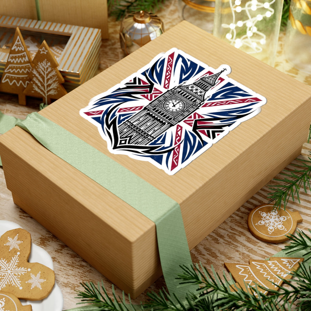 Big Ben Union Jack Sticker — London Landmark Kiss-Cut Sticker