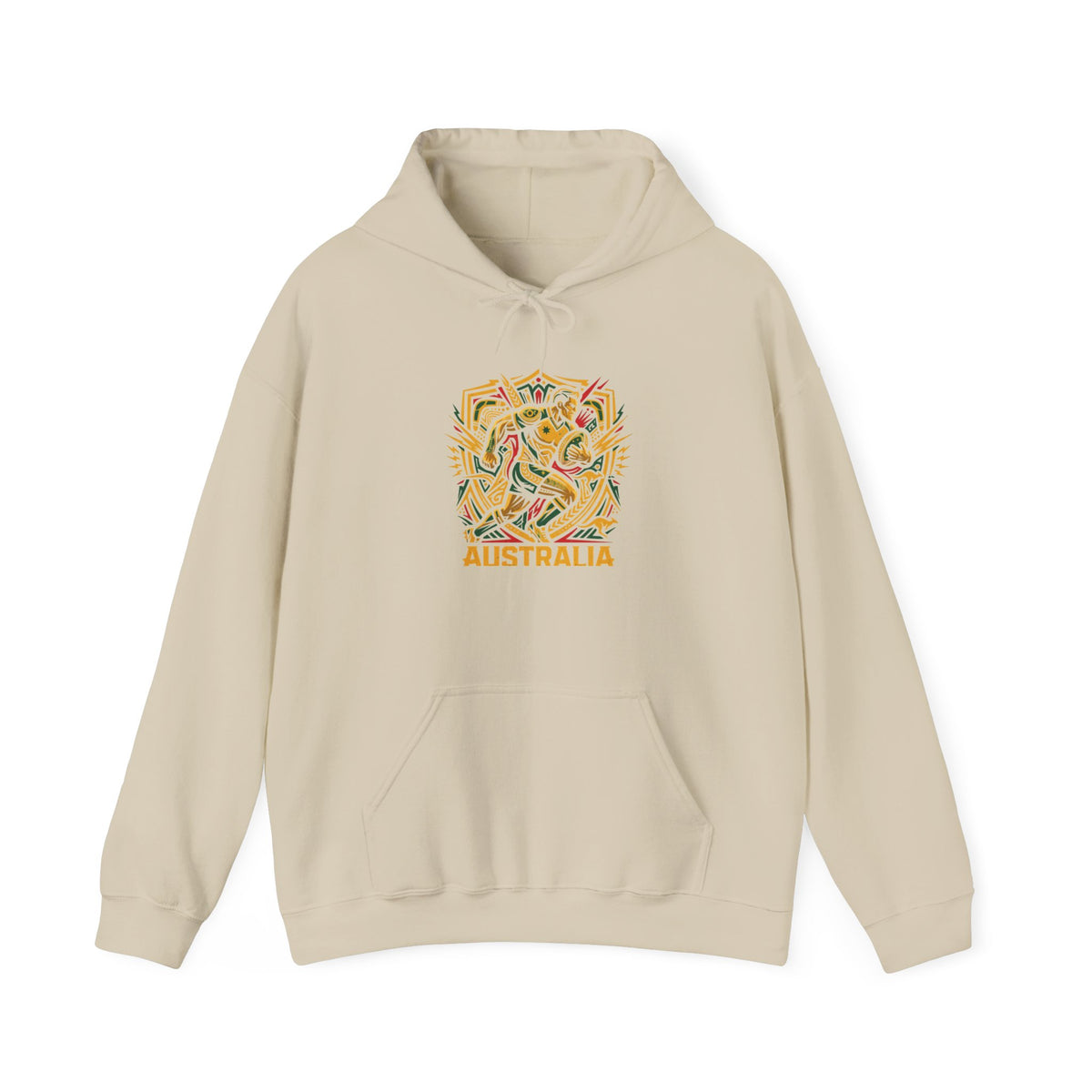 Abstract Tropical Pattern Hoodie — Colorful Palm & Leaf Graphic Sweatshirt