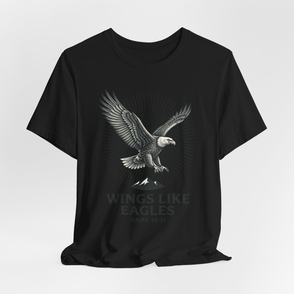 Wings Like Eagles T-Shirt | Christian Isaiah 40:31 Eagle Faith Tee