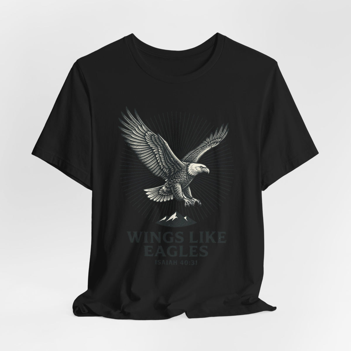 Wings Like Eagles T-Shirt | Christian Isaiah 40:31 Eagle Faith Tee