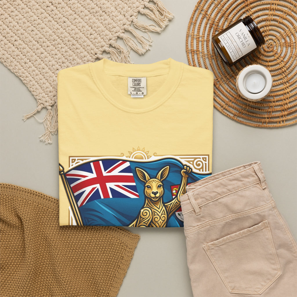 Fiji Day T-Shirt – 'Happy Fiji Day From Down Under' Kangaroo & Fiji Flag Tee
