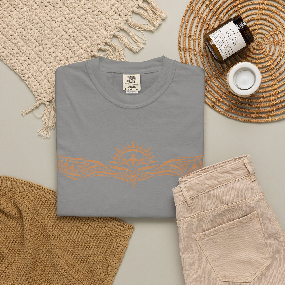 Tribal Sunset T‑Shirt — "Your Tribe" Inspirational Back Graphic