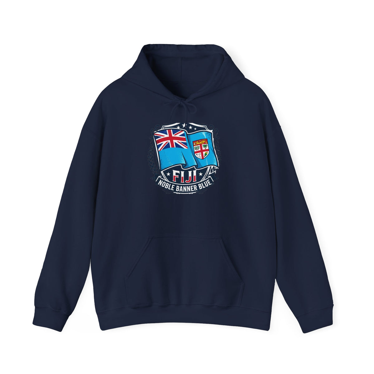 Fiji Noble Banner Blue Hoodie – Vintage Crest Pullover